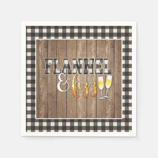 Flanel en Fizz Papier servet - Wit - Hout (Voorkant)