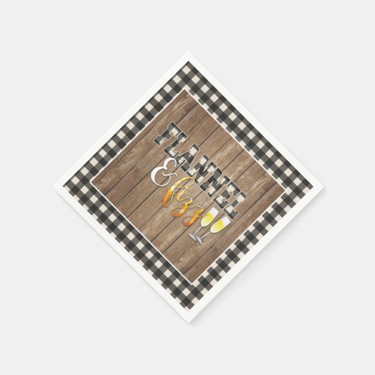 Flanel en Fizz Papier servet - Wit - Hout (Hoek)