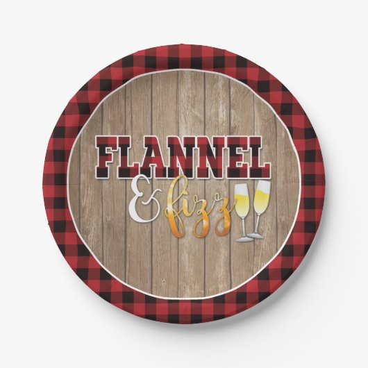 Flanel en Fizz Papieren Bord - Rood - Hout (Voorkant)
