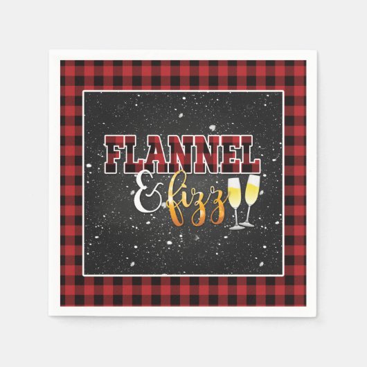 Flanel en Fizz Papieren Servet - Rood - Fizz (Voorkant)