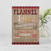 Flanel en Fizz Vrijgezellenfeest Kaart (Staand voorkant)