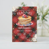 Flanel en Flapjacks Kerstbrunch Kaart (Staand voorkant)
