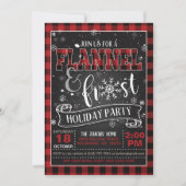 Flanel en Frost Holiday Party Uitnodiging Rood (Voorkant)