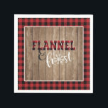 Flanel en Frost Papier Servet - Rood - Hout<br><div class="desc">Ideaal object voor elk Flannel- en Frost-feest!</div>