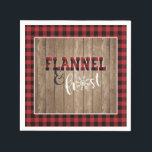 Flanel en Frost Papier Servet - Rood - Hout<br><div class="desc">Ideaal object voor elk Flannel- en Frost-feest!</div>