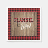 Flanel en Frost Papier Servet - Rood - Hout (Voorkant)