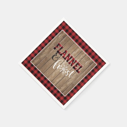 Flanel en Frost Papier Servet - Rood - Hout (Hoek)