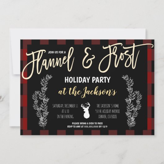Flanel en Frost Party Uitnodiging (Voorkant)