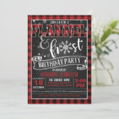 Flanel en Frost verjaardagsfeest uitnodiging - BR (Staand voorkant)