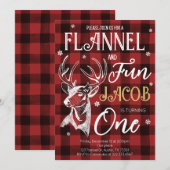 Flanel en leuk verjaardagsfeestje kaart (Voorkant / Achterkant)