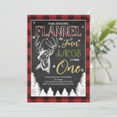 Flanel en plezier eerste verjaardag kaart (Staand voorkant)