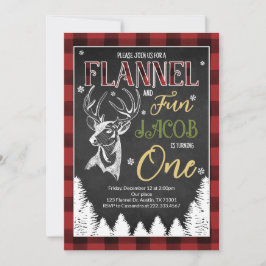 Flanel en plezier eerste verjaardag kaart