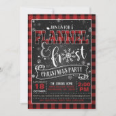 Flanel en vorst kerstfeest uitnodiging rood (Voorkant)