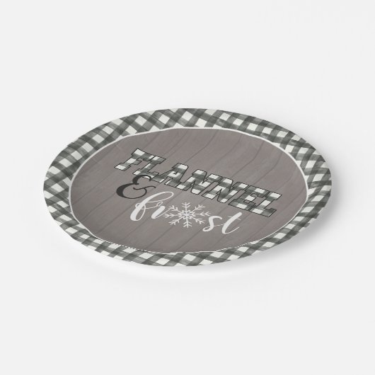 Flanel en Vorst Papieren Bord - Wit - Grijs Hout (Gekanteld)