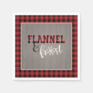 Flanel en Vorst Papieren Servet - Rood - Grijs Hou
