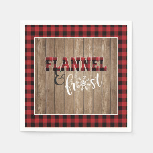 Flanel en Vorst Papieren Servet - Rood - Hout