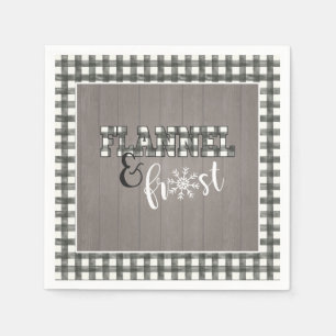 Flanel en Vorst Papieren Servet - Wit - Grijs Hout