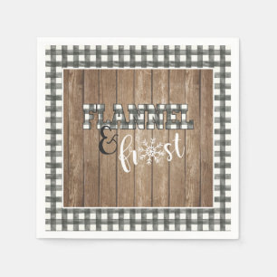Flanel en Vorst Papieren Servet - Wit - Hout