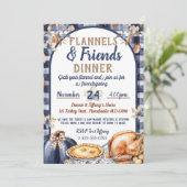 Flanel en Vrienden Friendsgiving Thanksgiving Kaart (Staand voorkant)