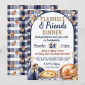 Flanel en Vrienden Friendsgiving Thanksgiving Kaart (Voorkant / Achterkant)