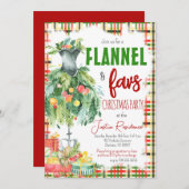 Flanel & Favoriete Dingen Kerstuitnodiging Kaart (Voorkant / Achterkant)