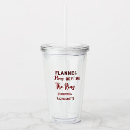 Flanel feest voor de ring   rode geruite vrijgezel acryl drinkbeker