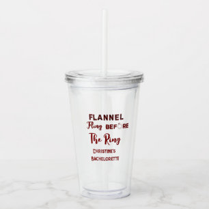 Flanel feest voor de ring   rode geruite vrijgezel acryl drinkbeker