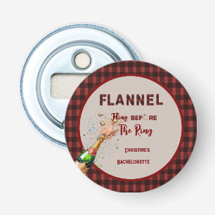 Flanel feest voor de ring rode geruite vrijgezel button flesopener