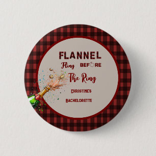 Flanel feest voor de ring rode geruite vrijgezel ronde button 5,7 cm
