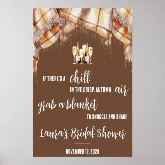 Flanel & Fizz, Pak een Deken Douche Teken Poster (Voorkant)