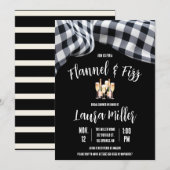 Flanel & Fizz, Plaid, Champagne Vrijgezellenfeest Kaart (Voorkant / Achterkant)