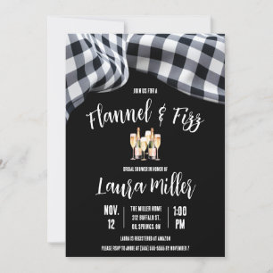 Flanel & Fizz, Plaid, Champagne Vrijgezellenfeest Kaart