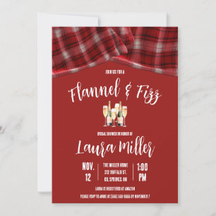 Flanel & Fizz, Plaid, Champagne Vrijgezellenfeest Kaart