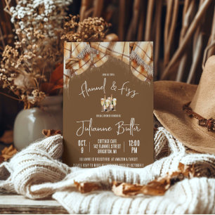 Flanel & Fizz, Plaid, Champagne Vrijgezellenfeest Kaart