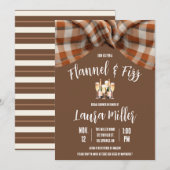 Flanel & Fizz, Plaid, Champagne Vrijgezellenfeest Kaart (Voorkant / Achterkant)
