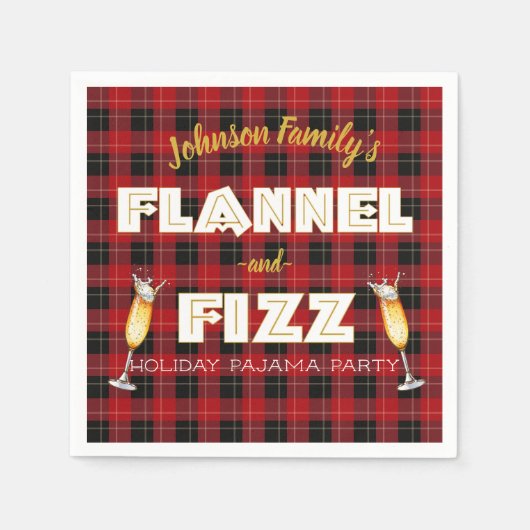 Flanel & Fizz| Rood & Zwart Buffalo Geruite Feestj Servet (Voorkant)