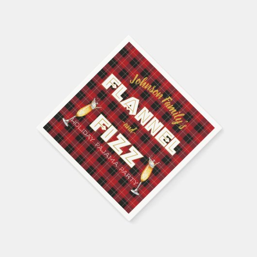 Flanel & Fizz| Rood & Zwart Buffalo Geruite Feestj Servet (Hoek)