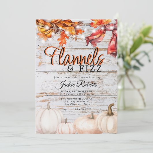 Flanel | Fizz | rustiek Vrijgezellenfeest Kaart (Staand voorkant)