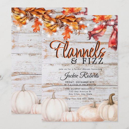 Flanel | Fizz | rustiek Vrijgezellenfeest Kaart (Voorkant / Achterkant)