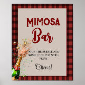 Flanel & fizz winter Bachelorette Mimosa Bar Sign Poster (Voorkant)