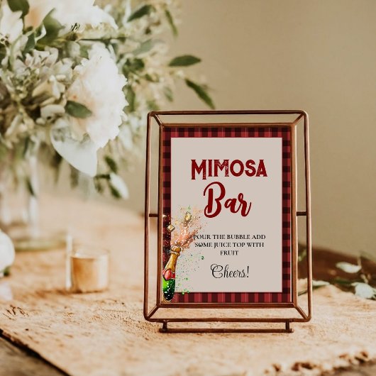Flanel & fizz winter Bachelorette Mimosa Bar Sign Poster