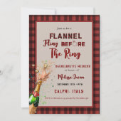 Flanel & fizz winter rood & zwart bachelorette kaart (Voorkant)