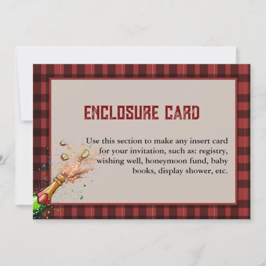 Flanel & fizz winter rood zwart plaid Enclosure Kaart (Voorkant)