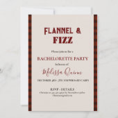 Flanel & fizz winter vrijgezellenweekend party kaart (Voorkant)