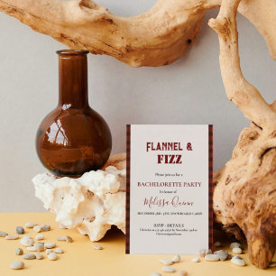 Flanel & fizz winter vrijgezellenweekend party kaart