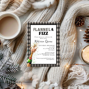 Flanel & fizz winter Zwart & Wit vrijgezellenfeest Kaart