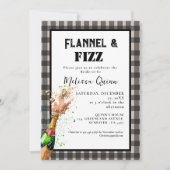 Flanel & fizz winter Zwart & Wit vrijgezellenfeest Kaart (Voorkant)