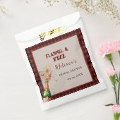 Flanel & fizz winterrood & zwart vrijgezellenfeest bedankzakje (Gezegeld)