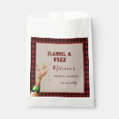 Flanel & fizz winterrood & zwart vrijgezellenfeest bedankzakje (Voorkant)