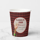Flanel & fizz winterrood & zwart vrijgezellenfeest papieren bekers (Achterkant)